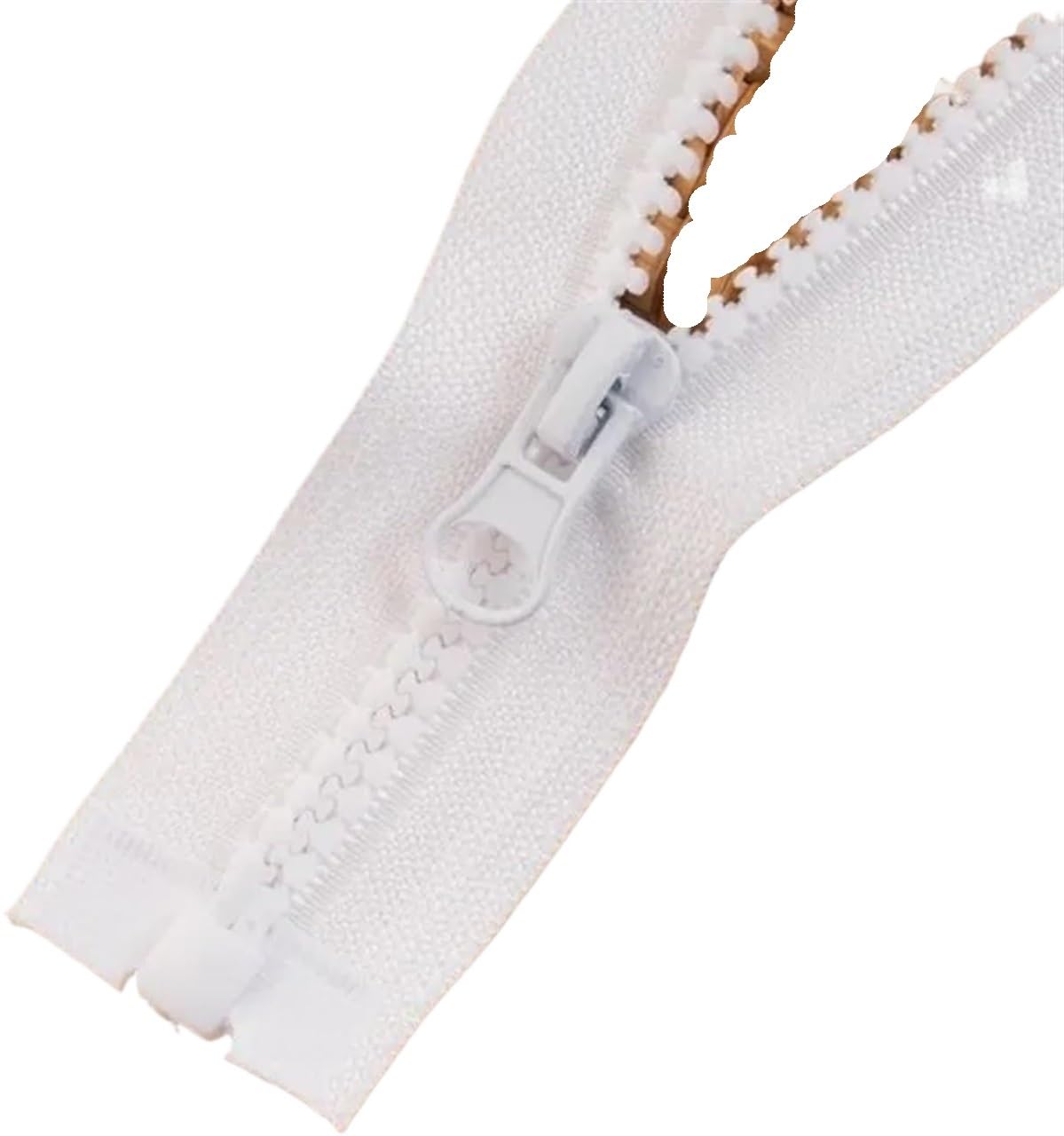 Coat Zipper Replacement Resin Double-Headed Open End for Sewing(White Single Slider,80CM)