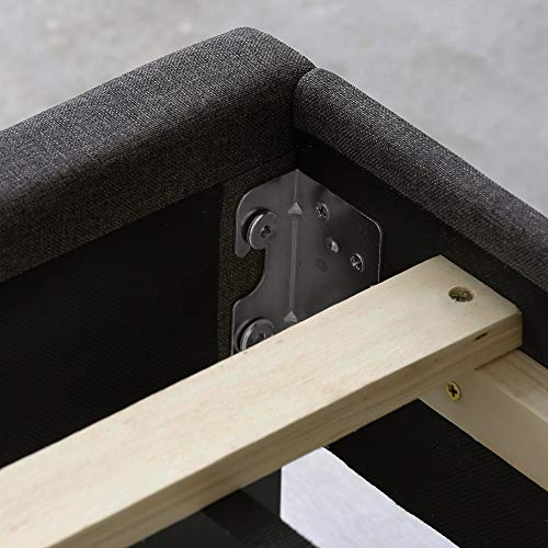 Furinno FB17023 Laval Double Row Nail Head Upholstered Platform Bed Frame thumb #6