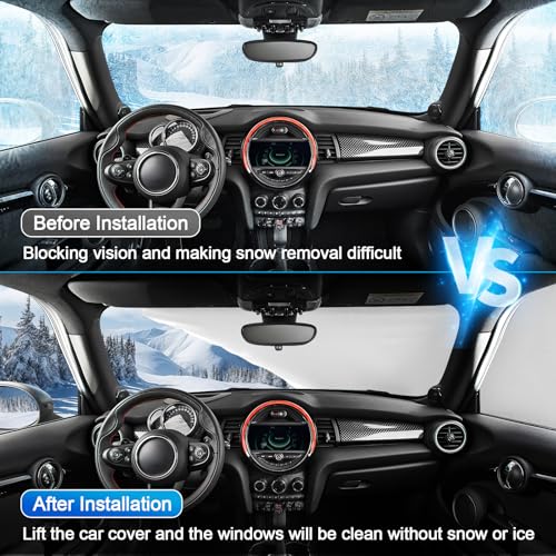 Image of Half Car Cover Compatible with Nissan Altima 2013-2026, All Weather Protection with Side Mirror Cover, Waterproof Top Roof Protector for Rain Hail Sunshine Protection