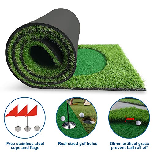 Boburn Golf Putting Green/Mat-Golf Training Mat- Professional Golf Practice Mat- Green Long Challenging Putter For Indoor/Outdoor… #TOP5