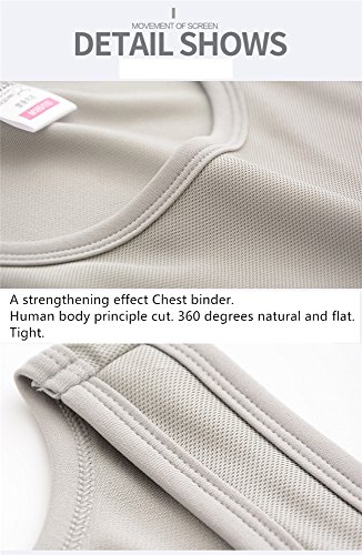 BaronHong Mesh Breathable Clasps opaska na klatkę piersiową do Tomboy Trans Lesbian, biały, M