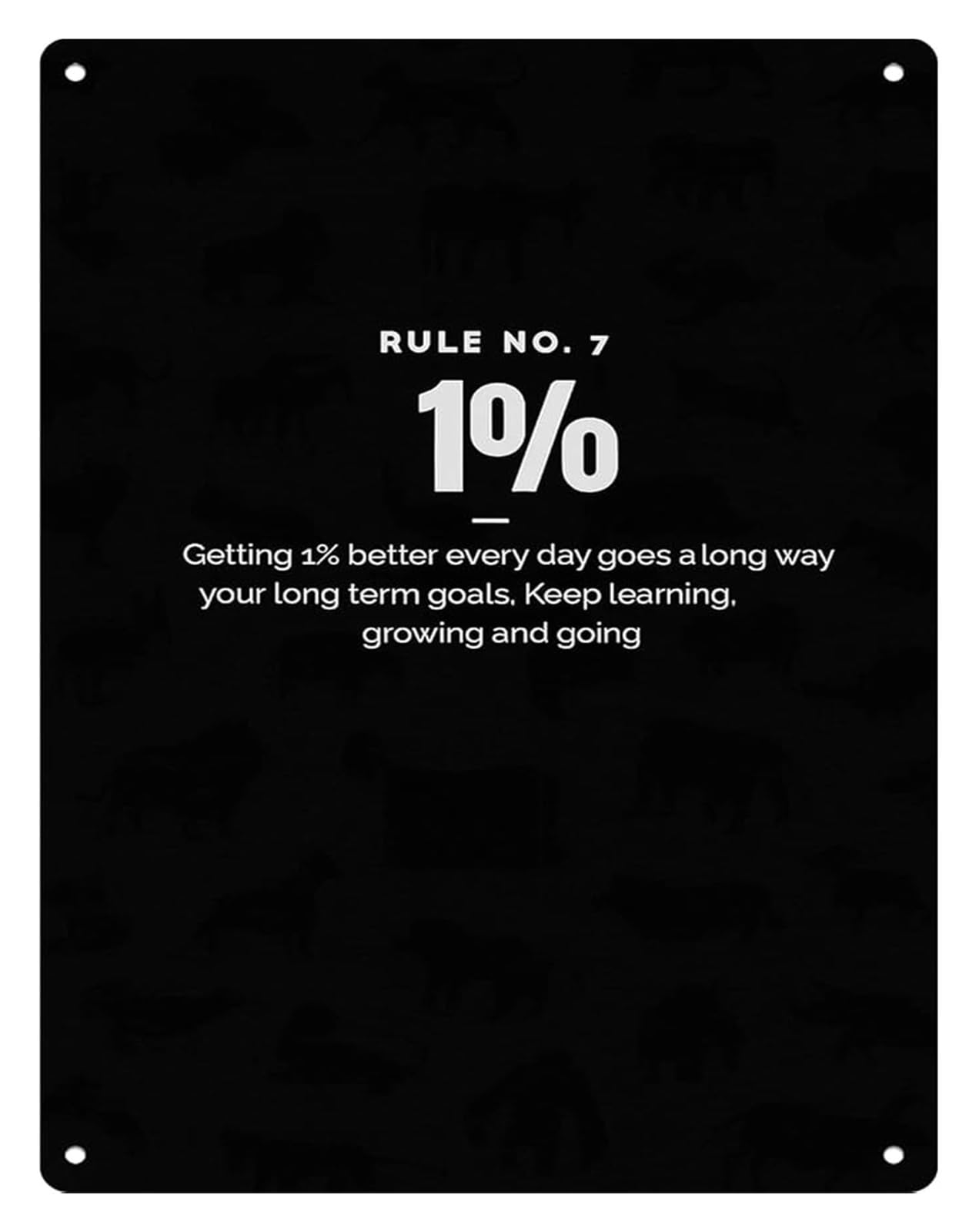 NWPNLXEA Humorous Rule 7 Rules For Success Metal Sign for Office Decor Man Cave Study Library 8 X 12 in