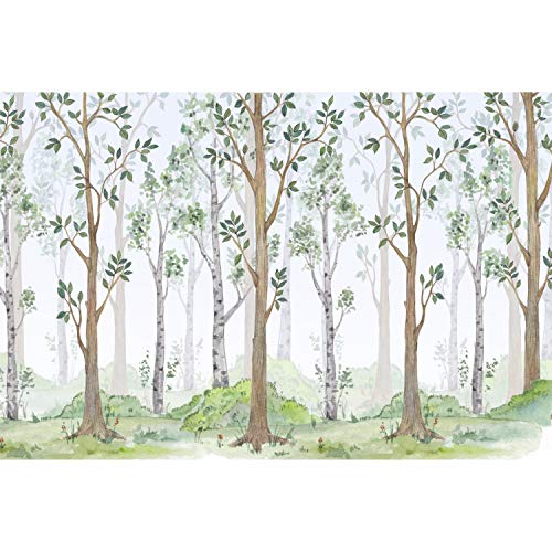 Fototapete Wald Aquarell Vliestapete Kinderzimmer Tapete inkl. Kleister Größe 400 x 250 cm