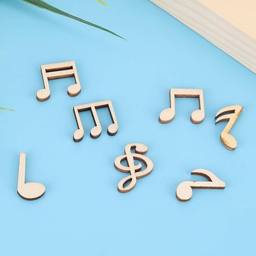 Miniatura 3 de 100 notas musicales decoraciones de fiesta musical notas musicales de madera adorno de notas decorativas mixtas para conciertos de música fiesta de
