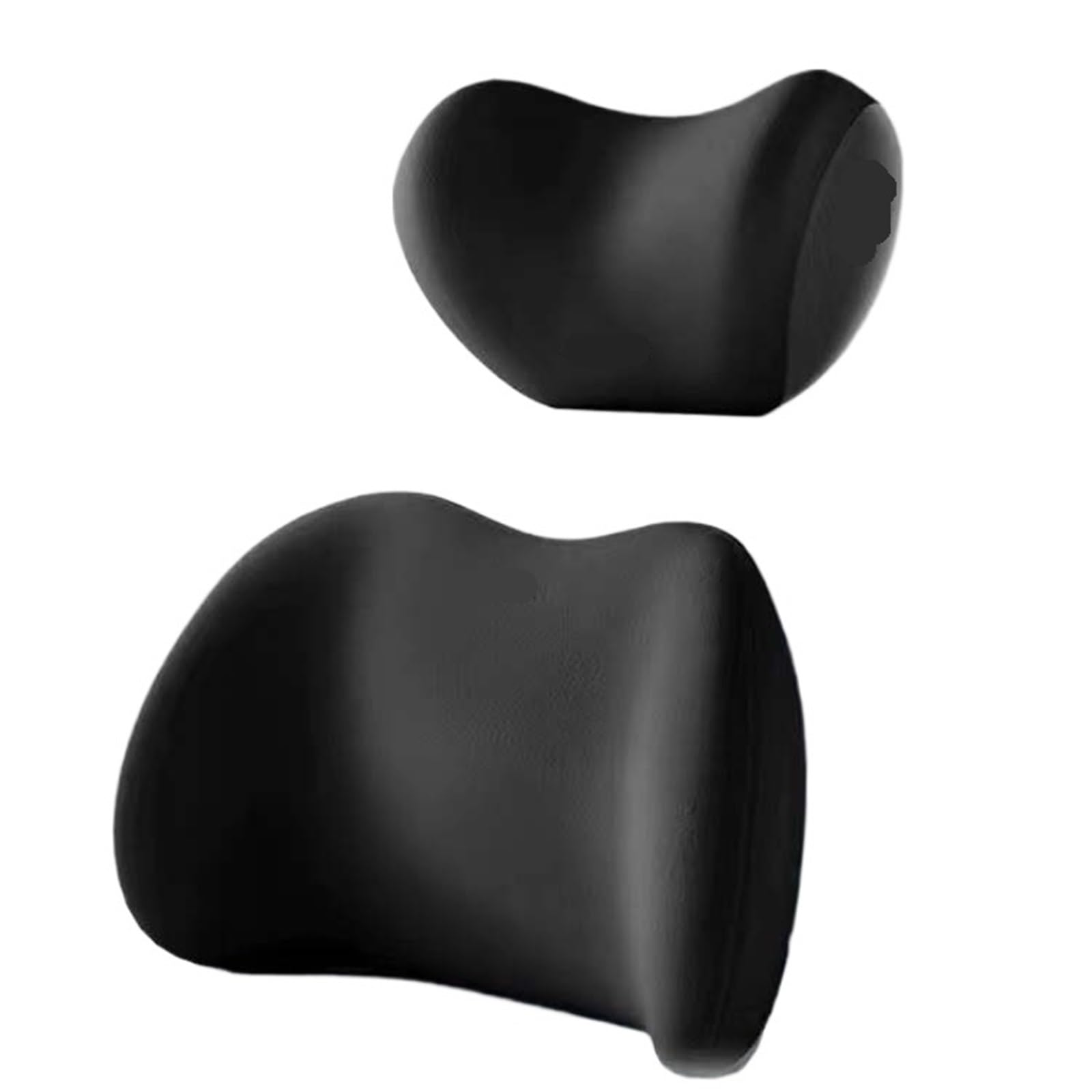 ATUMY Car Seat Pillow Car Headrest, Lumbar Support, Shoulder Pillow,Memory Cotton Waist Backrest Cushion Car Headrest(Set Black)