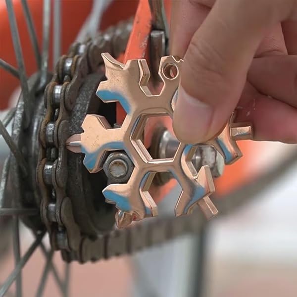 Miniatura 5 de 18-in-1 Snowflake Multi-Tool, Stainless Steel Compact Multitool for Everyday Use, Outdoor Adventures & DIY Projects (1xGolden, Gift Packing)