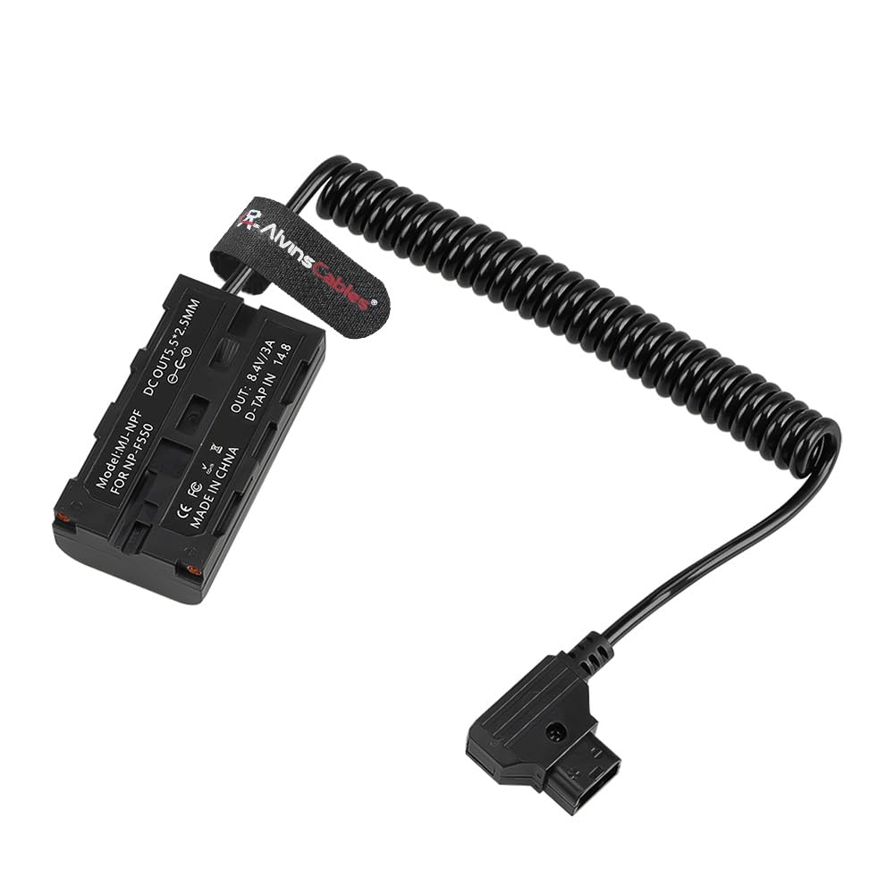 Alvin's Cables D-tap do NP-F Dummy kabel zasilający do baterii Atomos Ninja | SmallHD | Feelworld Monitor, z portem DC D-tap do Sony NP-F550| F570| F770| F970