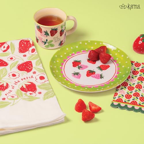 Image of Karma, 8.75 inches Melamine Salad Plates Set of 4, Reusable Dishwasher Safe Plates for Outdoor and Indoor, Heirloom Creme