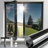 Qualsen Vinilo Espejo para Ventanas Privacidad, Negro-Plateado, 90x200cm