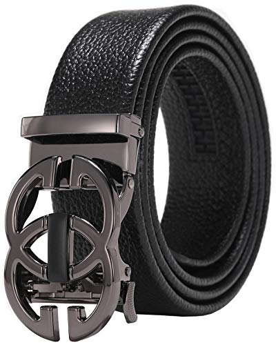 Men's Classic Fashion Automatic Buckle Design Leather Belt Business Belt
