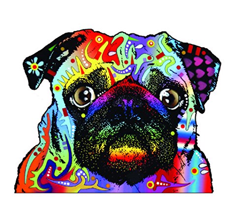 Enjoy It Dean Russo Pug Car Sticker, Outdoor Rated Vinyl Sticker Decal for Windows, Bumpers, Laptops or Crafts