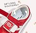 LUCKY STEP Kids Sneakers for Girls Boys Colorful Storybook Lightweight Running Shoes Hook and Loop Walking Anti-Slip Casual Shoes Athletic Unisex-Child Toddler(Red,Little Kid 13)