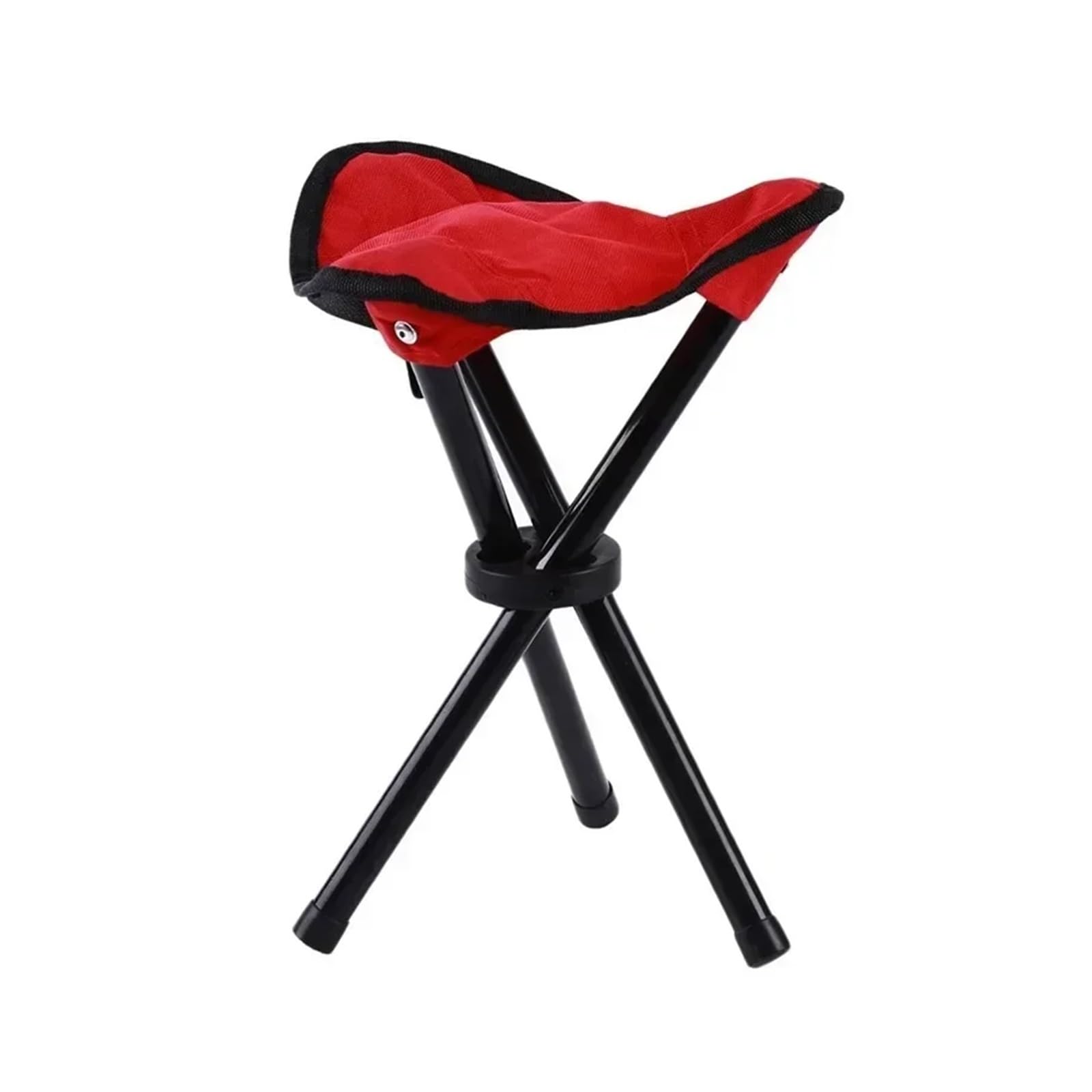 Chaise de camping pliable rouge à 3 pieds en fer et filet portable