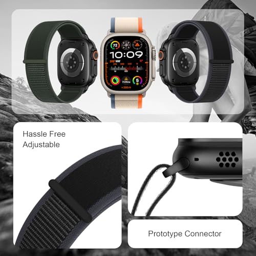 Pulseira de nylon Trail Loop compatível com Apple Watch Ultra 2/Ultra. Pulseira masculina e feminina
