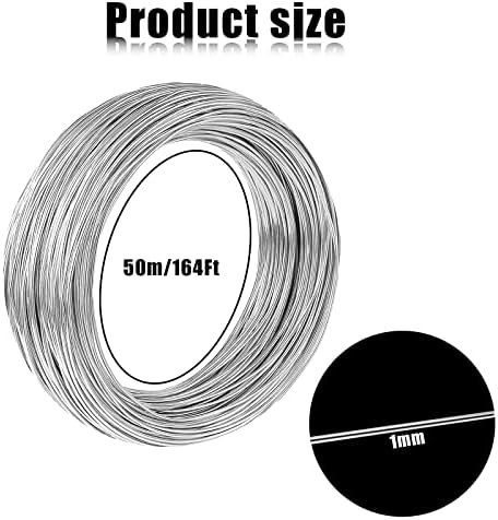 LUTER Aluminum Craft Wire, 164ft/ 50m 18 Gauge 1mm Metal Wire Flexible Bendable Crafting Wire for Jewelry Making Sculpting DIY Crafts Gardening