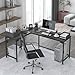 Teraves Modern L Shaped Gaming Desk 66'' Corner Computer Desk for Home Office Gaming Table Study Writing Workstation for Small Space, Easy to Assemble