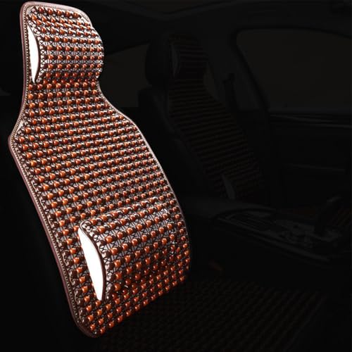 Coussin de siège de massage en perles de bois jaune pour auto - 3
