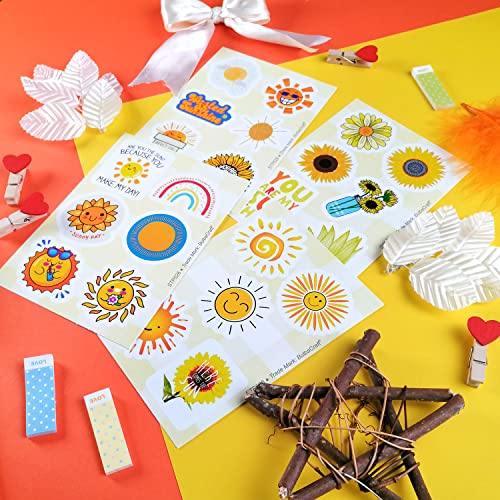 Image of 100Pcs Small Sunshine Stickers, Sun Stickers and Decals for Laptop and Water Bottles, You are My Sunshine Decals and Party Favors, Sun Birthday Party Decorations, Gifts for Women & Men