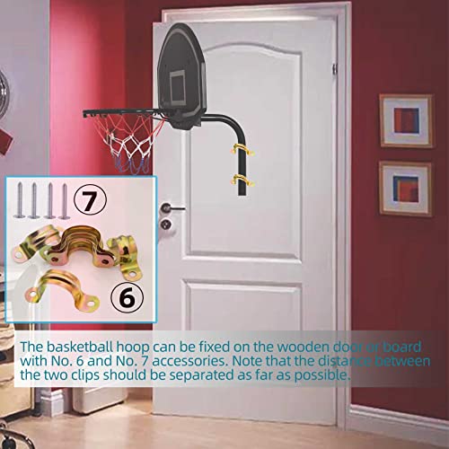 Sawoolives Steel Trampoline Basketball Hoop Outdoor for Trampoline Accessories Clubhouse Tent Cover Trampoline Hoop Basketball Attachment for Kids and Adults Recreational Trampolines Toys Pole Cap…
