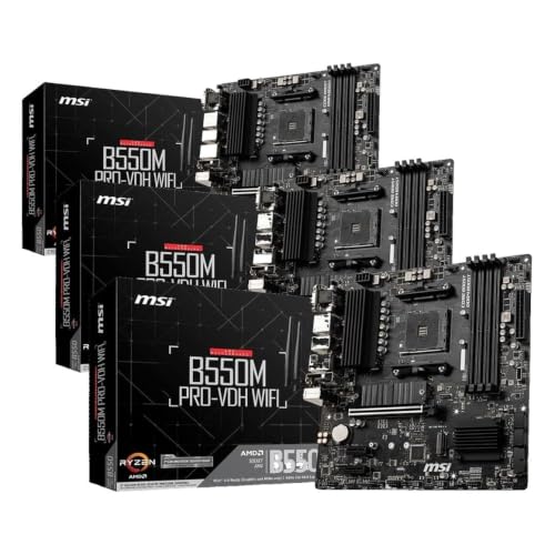 MSI�}�U�[�{�[�h B550M PRO-VDH WIFI Ryzen 5000�V���[�Y (AM4)�Ή�mATX M.2�q�[�g�V���N Wi-Fi [AMD B550 ����] MB5033 (× 3)