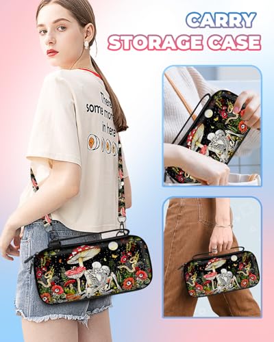 Gurgitat FOR NINTENDO SWITCH/SWITCH OLED Travel Carry Cases Hard Shell Protective Cover Mushroom Skull Cute Girls Boys Accessories Storage Pouch Bag For Nintendo Switch 2017/Oled 2021 thumb #5