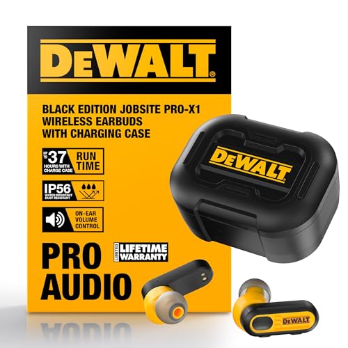 DEWALT Heavy Duty True Wireless Ear Buds, Bluetooth Headphones with