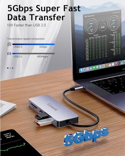 Adaptador universal tipo C multipuerto con Hub USB C HDMI de 100W para MacBook Air 5