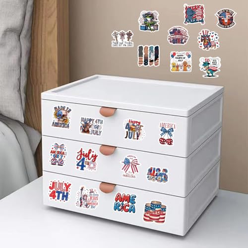Image of 60PCS 4th of July Stickers, American Flag Patriotic Stickers, God Bless America Decalsfor Water Bottles, Laptop, Tumbler, Scrapbook, Patriotic Independence Day & Party Favors Decorations