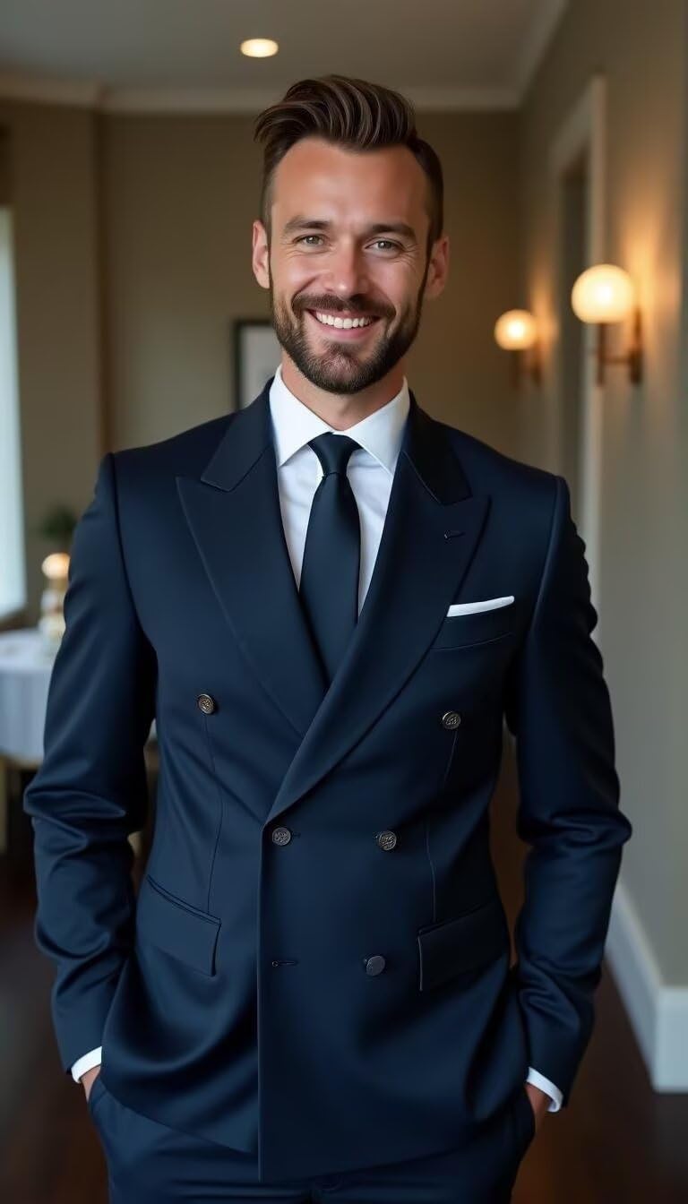 Men's Double Breasted Blazer Lightweight Sport Coat Blazers Solid Casual Suit Jackets for Men