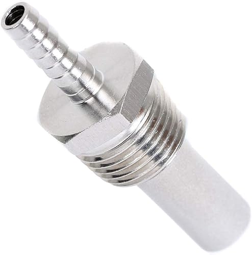 Miniatura 4 de Joywayus 2pcs 0.5 Micron Home Brew Aeration Stone Inline Oxigenación Acero Inoxidable Difusión Piedra 12 "NPT Carbonatación Piedra 14" Barb