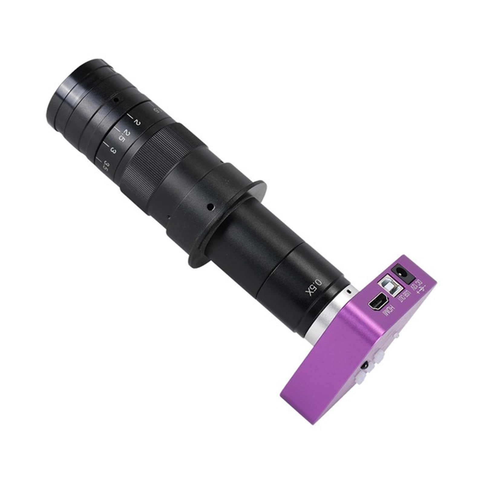 Soczewka mikroskopu, Mikroskop cyfrowy 51MP 1080P FULL HD 180X C-mount obiektyw USB przemysłowy elektroniczny mikroskop wideo kamera do naprawy telefonu(Camera lens with LED)