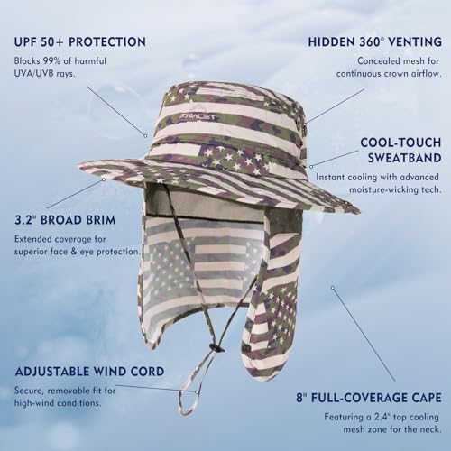 Image of Comhats Oversized XL XXL Waterproof UPF50+ Neck Flap Protection Cover Wide Brim Golf Packable Sun Hats for Men