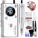 SAVILAND Electric Nail Drill Professional: 2024 Pro Future Tech 40000RPM Nail Drill Kit E File for Acrylic Nails Gel Polish Rechargeable 6000mAh Portable Nail Filer Drill Bits Salon