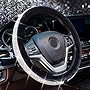 Alusbell Crystal Diamond Steering Wheel Cover Soft Velvet Feel Bling Steering Wheel Cover for Women Universal 15 inch Plush Wheel Cover for Escape Fusion Focus Accord Prius Rav4 Black