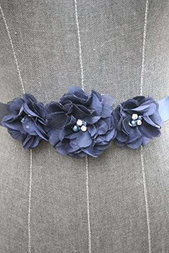 NANIA Bridesmaid and Flowergirls sashes wedding sash pearls flowers belts4