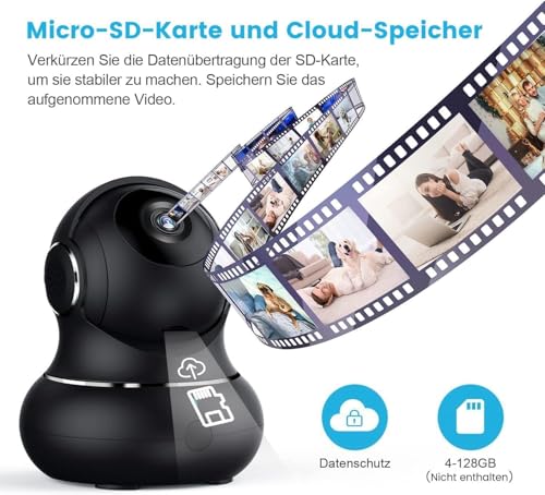 litokam Little elf Überwachungskamera 2 Stück, 2K Babyphone mit Kamera mit Bewegungserkennung, Nachtsicht, 2-Wege-Audio, WLAN Kamera Überwachung Innen für Hunde, Haustierkamera mit App, Alexa