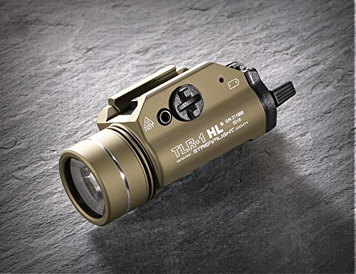 Image of Streamlight 69266 TLR-1 HL 1000-Lumen 20000-Candela Rail-Mounted Tactical Weapon Light with Specific Compatibility Rail Locating Keys, Flat Dark Earth