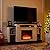 OKYCI 72" Electric Fireplace with Mantel, Fireplace TV Stand for 80 Inch TV, Modern Entertainment Center with Storage & Bookshelves, Stylish Wave Design with Remote Control for Living Room,White