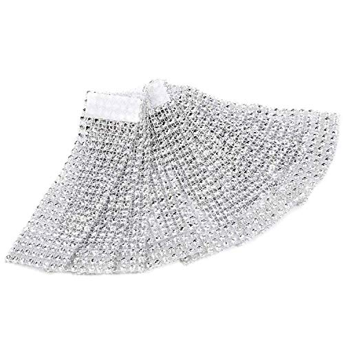 100 x Round Serviette Holder, with Diamond and Bow, with Fastening, Decoration for Christmas Parties, Weddings silver