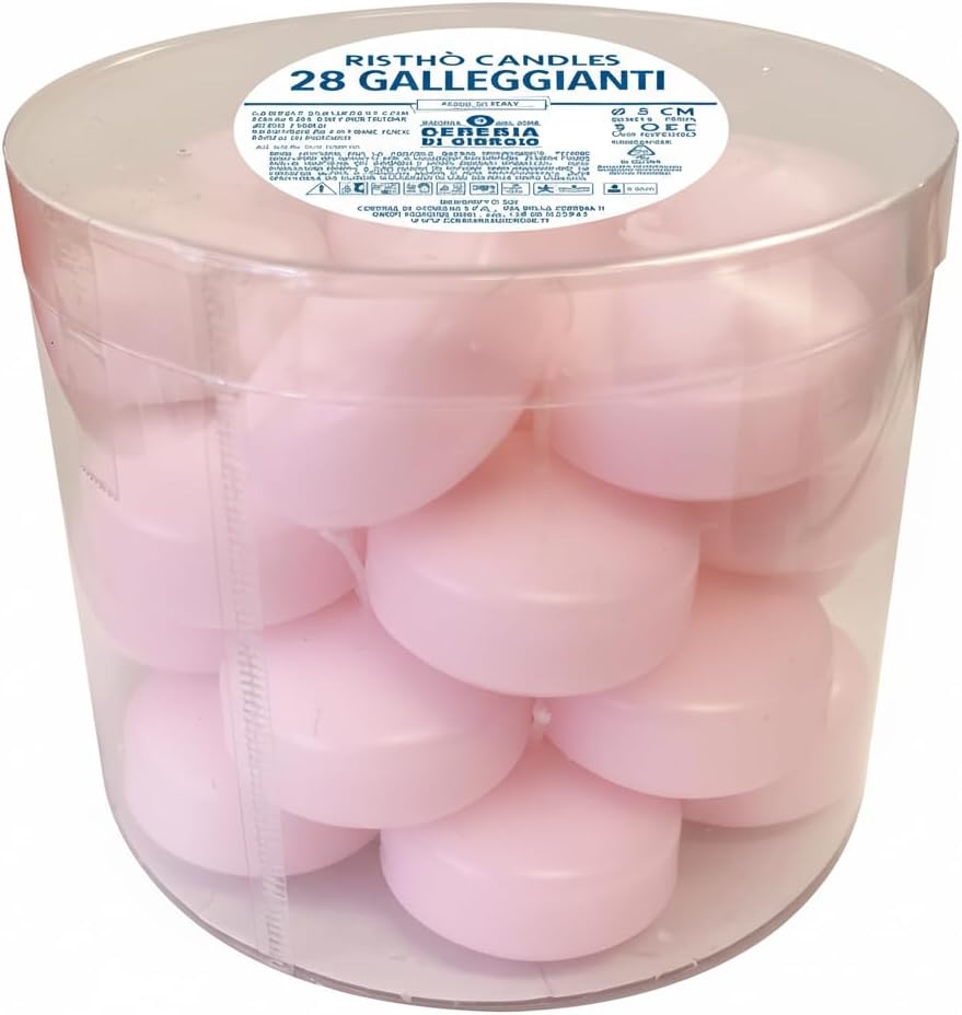 28 Floating Candles Diameter 5 cm 5.5 Hours Burning Time Powder Colour Cereria Di Giorgio