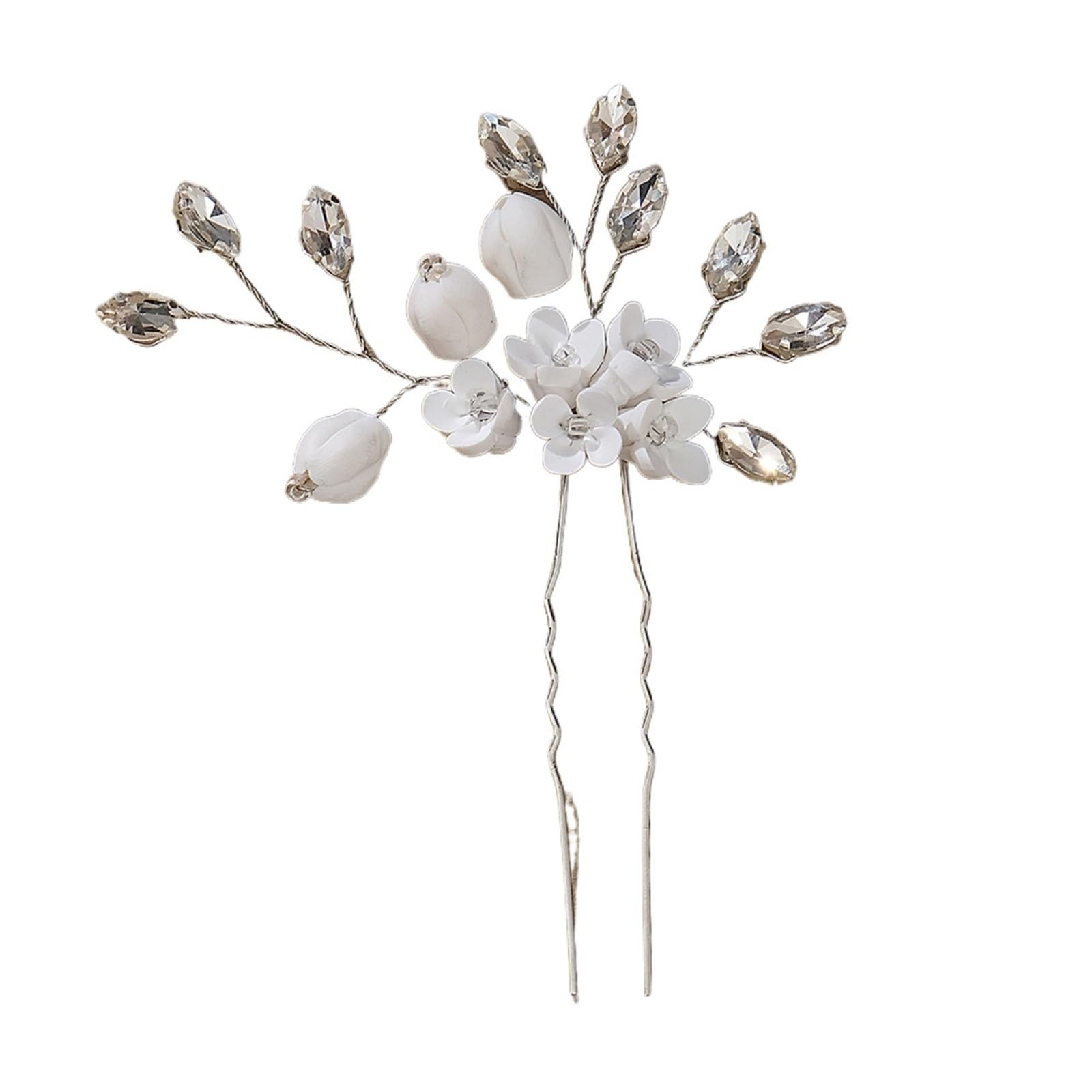 Forcine per Capelli Flower Hair Pins U Shape Headpiece Alloy Bridal Hairpin Clips For Festival Wedding Party Head Decor Accessories