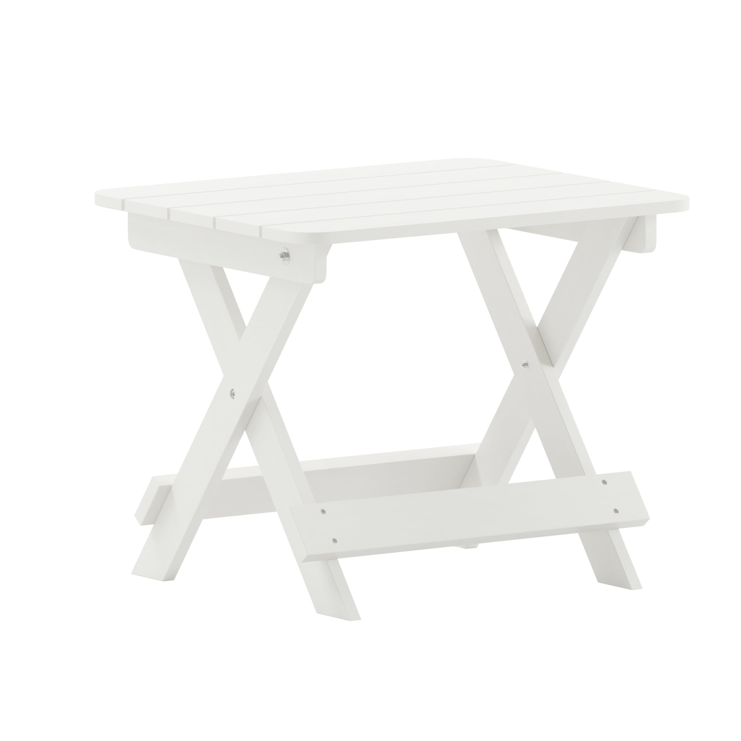 Table d'appoint pliante extérieure en HDPE blanche pour petits espaces