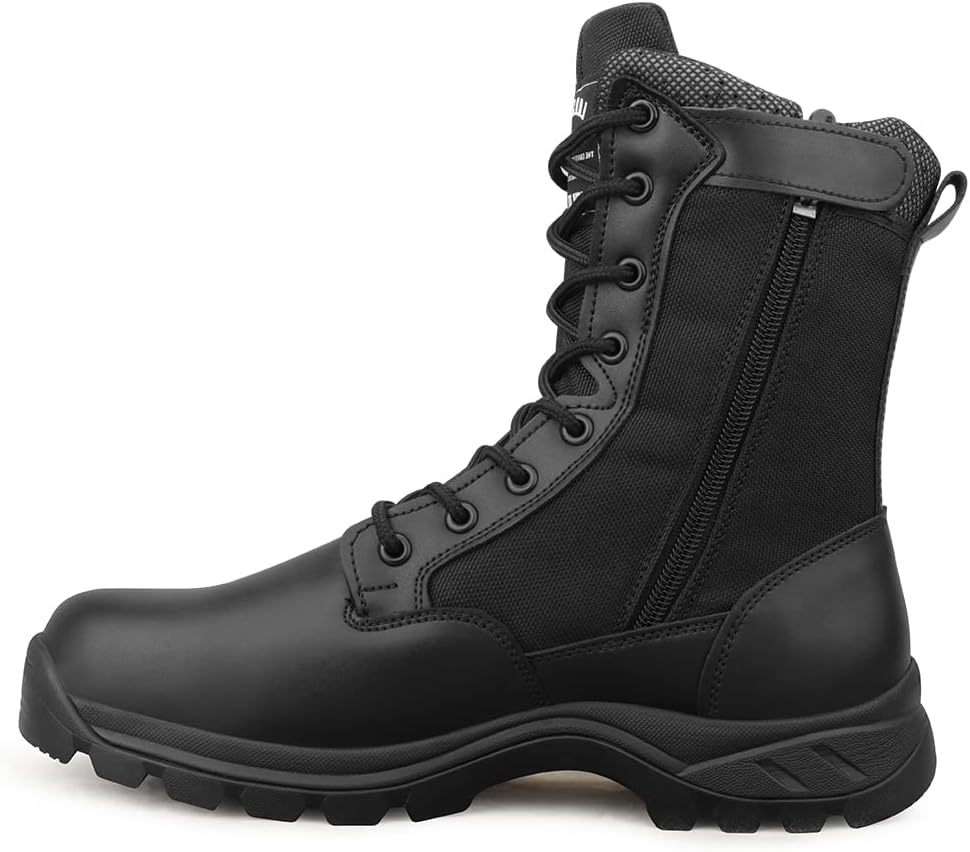 PY- FLRINGPIN Lightweight 8-inch Men's Military Tactical Boots Waterproof Jungle Boots Combat Work Boots with YKK Side Zipper