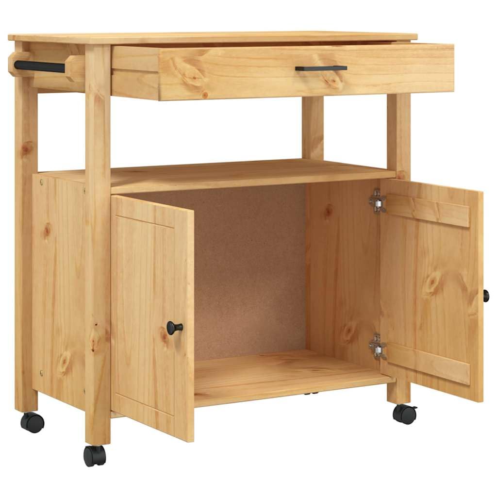 Carrello da cucina Monza, 84 x 40 x 88,5 cm, in legno massello di