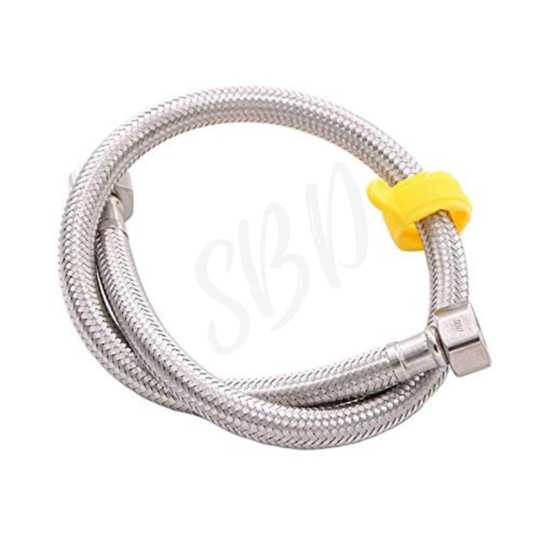 SBD 48" Inch Stainless Steel Connection Pipe for geyser | Connection Pipe for Faucet | Geyser Inlet Pipe | Geyser Outlet Pipe | Hose Pipes - Pack of 2 3