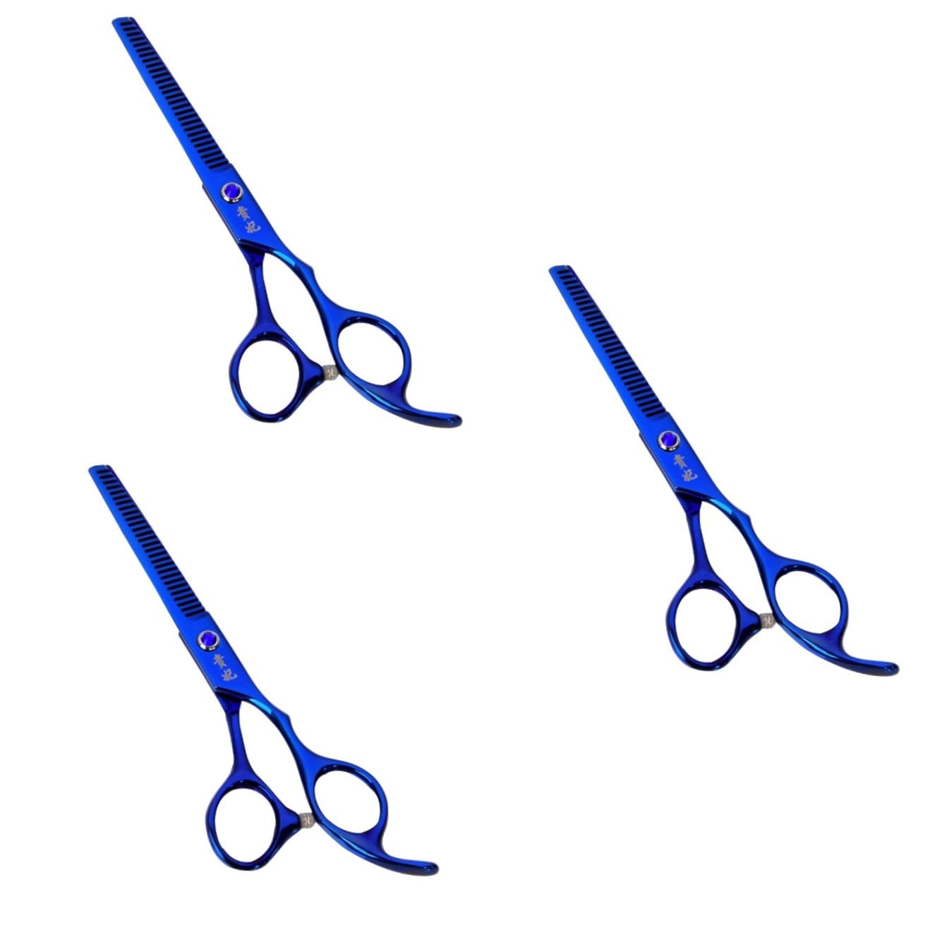 MAGICLULU 3 Piezas tijeras de acero inoxidable tijeras rectas herramienta de de pelo en los ojos para adultos mascota de peluquero cabello de pelo plano