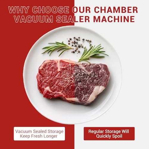 Image of Chamber Vacuum Sealer with Marinating Function,Auto Seal,4.2 Cbm /h,950W,11.5 inch Sealing Width,Stainless Steel,Professional Food Vacuum Packaging Machine for Household and Commercial Use