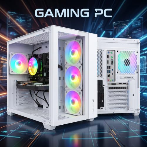 Image of STGAubron Gaming PC Desktop,Core I7 9th,RTX 2060 6G,16GB DDR4,1TB SSD | Gaming Computer Tower for Streaming,Video Editing,Home,School,I7 up to 4.6GHz,ARGB Fan,WiFi 6,BT 5.2,4K DP,HDMI,Win11 Home