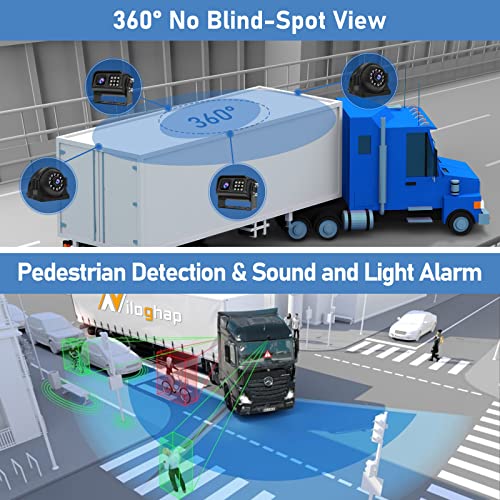 4K Rv Backup Camera System With 10.1’’ Monitor For Truck Bus Rv Trailer Caravan, Front/Rear/Side View 4 Ahd 1080P Cam 4 Splits Touch Screen Dvr Recording/Mp3 Mp5/Playback/Light Alarm/Bsd Avoid Blind #TOP2