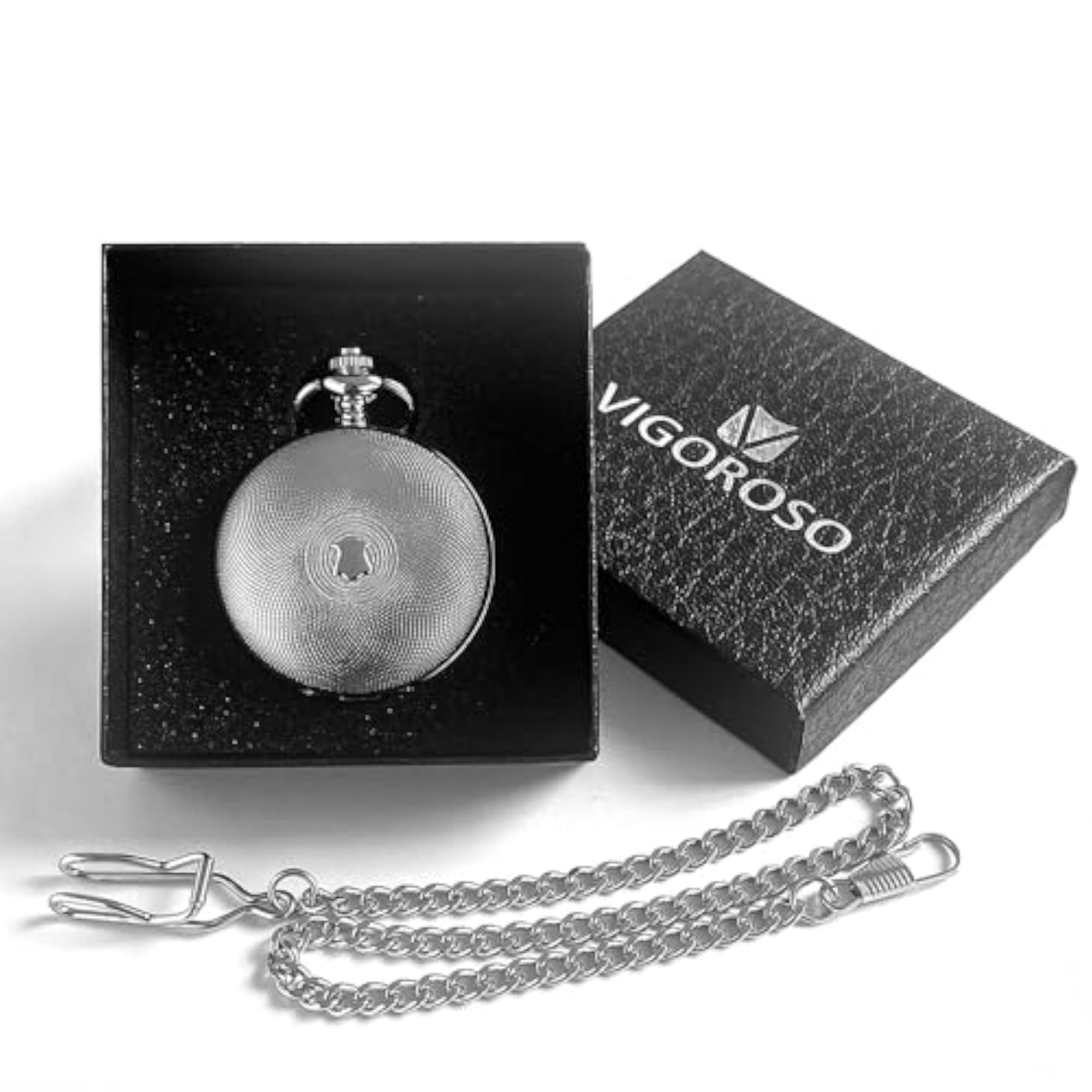 Vintage Hand Wind Up Pocket Watch with Chain